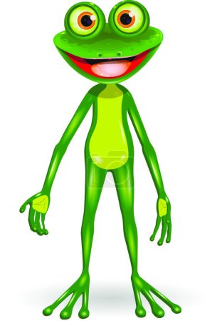 Illustration for Green frog, web simple illustration - Royalty Free Image