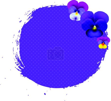 Ilustración de Blob con Pansies vector ilustración - Imagen libre de derechos
