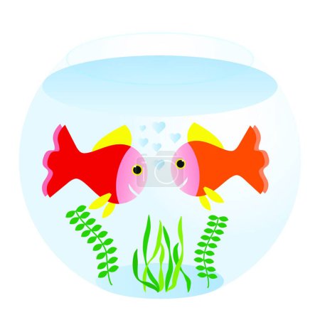 Téléchargez les illustrations : Illustration vectorielle moderne fishbowl - en licence libre de droit