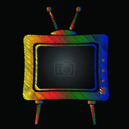 Téléchargez les illustrations : "télévision "illustration vectorielle icône web - en licence libre de droit