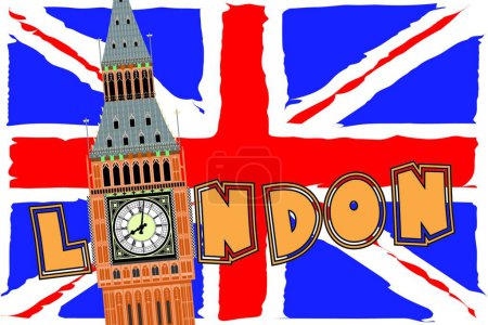 Illustration for London, colorful vector illustration - Royalty Free Image