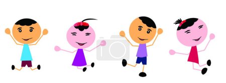 Téléchargez les illustrations : Illustration vectorielle Happy Kids - en licence libre de droit