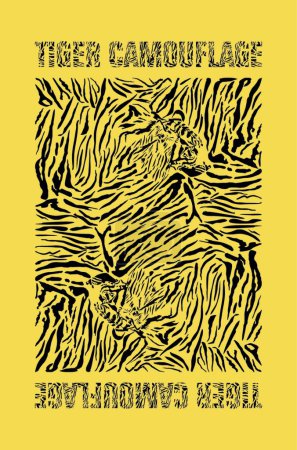 Téléchargez les illustrations : Camouflage tigre, illustration vectorielle graphique - en licence libre de droit