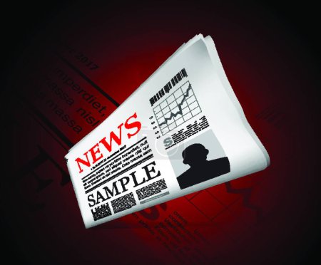 Illustration for News in newspaper, simple vector illustration - Royalty Free Image