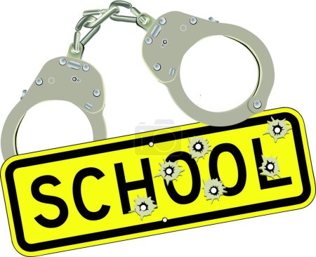 Téléchargez les illustrations : Crime in school vector illustration - en licence libre de droit