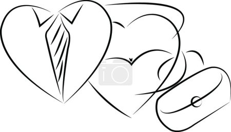 Ilustración de "Señor y señora corazón, vector de iconos
" - Imagen libre de derechos