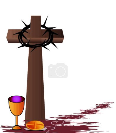 Illustration for Holy Communion, graphic vector illustration - Royalty Free Image