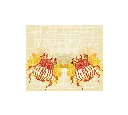 Ilustración de Marco escarabajo dorado, ilustración vectorial gráfica - Imagen libre de derechos