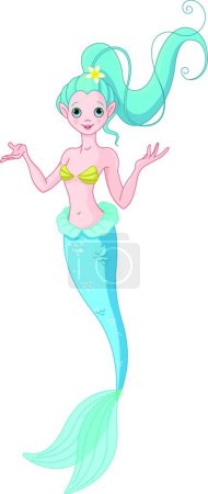 Illustration for Cute Mermaid cartoon character - Royalty Free Image