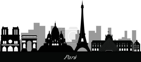 Illustration for Paris skyline vector illustration - Royalty Free Image