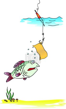 Ilustración de Pesca divertida, ilustración vectorial gráfica - Imagen libre de derechos