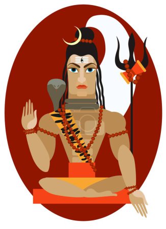 Ilustración de Deidad Shiva, ilustración vectorial gráfica - Imagen libre de derechos