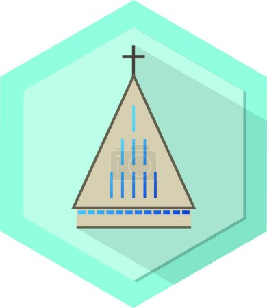 Ilustración de Iglesia moderna, ilustración vectorial gráfica - Imagen libre de derechos