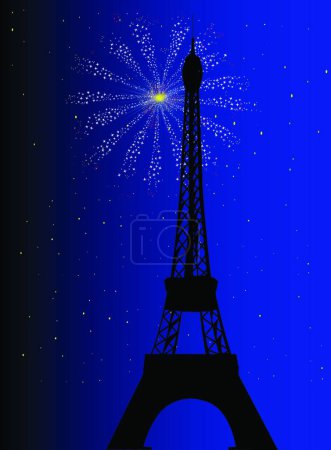 Ilustración de Noche de París, ilustración vectorial gráfica - Imagen libre de derechos