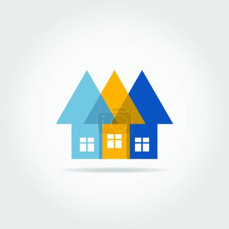 Illustration for Arrows the house, colorful vector illustration - Royalty Free Image