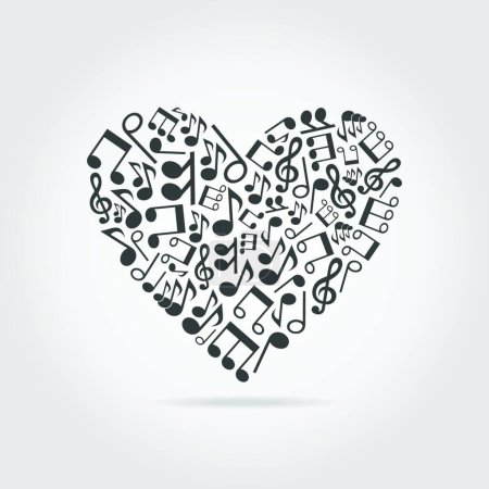 Téléchargez les illustrations : Coeur musical, illustration vectorielle graphique - en licence libre de droit
