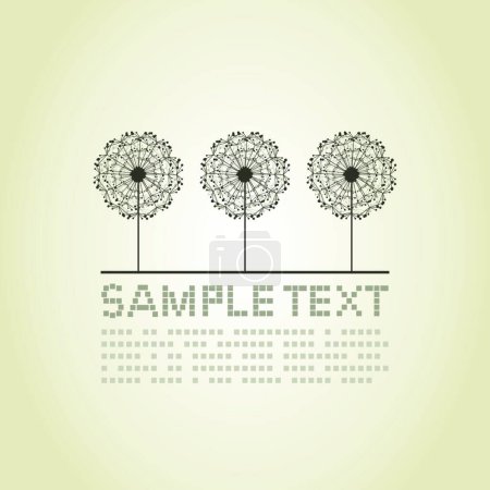 Illustration for Three dandelions, graphic vector illustration - Royalty Free Image
