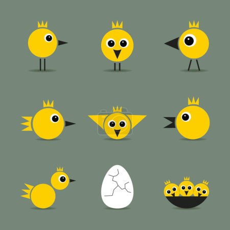 Illustration for Yellow baby bird icon, vector illustration - Royalty Free Image