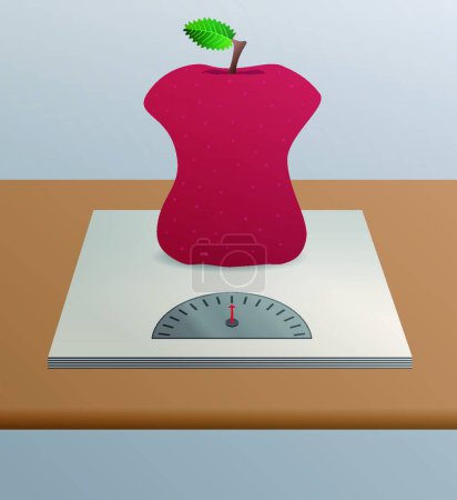Illustration for Anorexic apple, graphic vector illustration - Royalty Free Image