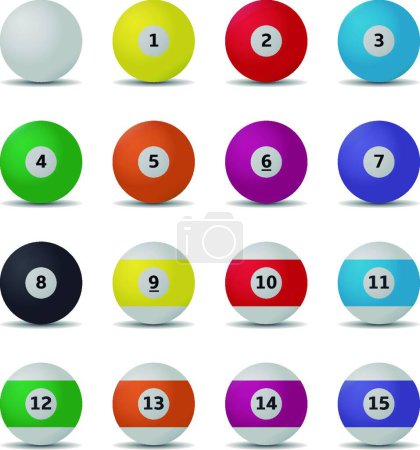 Illustration for Billiard balls, graphic vector illustration - Royalty Free Image