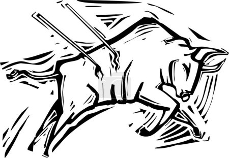 Illustration for Charging Bull, graphic vector illustration - Royalty Free Image