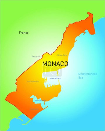 Téléchargez les illustrations : Monako, illustration vectorielle graphique - en licence libre de droit