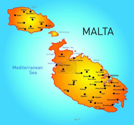Téléchargez les illustrations : Illustration du pays Malte - en licence libre de droit