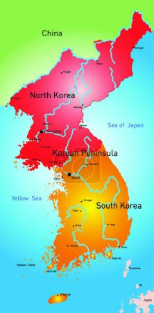 Illustration for Illustration of the Koreas countries - Royalty Free Image