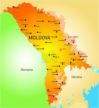 Téléchargez les illustrations : Illustration de la carte Moldavie - en licence libre de droit