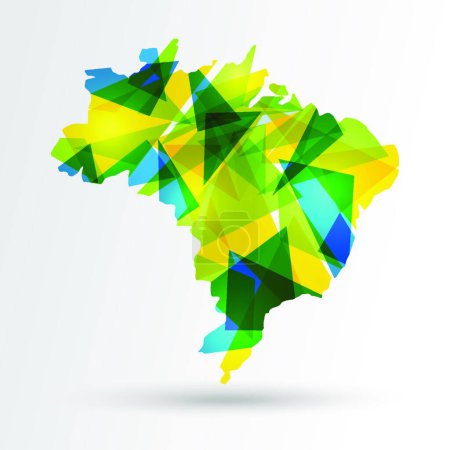 Illustration for Abstract Brazil map, web simple illustration - Royalty Free Image
