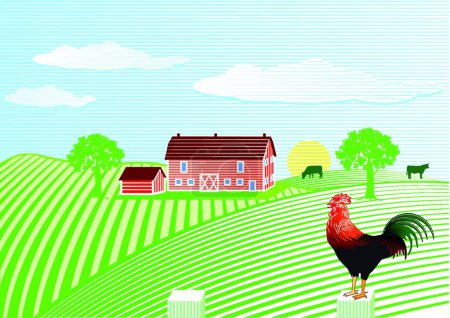 Téléchargez les illustrations : Ferme, concept agricole, illustration vectorielle - en licence libre de droit