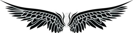 Téléchargez les illustrations : Illustration vectorielle de l'icône des ailes Silhouette - en licence libre de droit