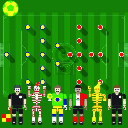 Illustration for Illustration of the Brazil vs Mexico - Royalty Free Image
