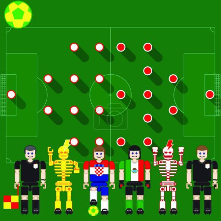 Illustration for Illustration of the Croatia vs Mexico - Royalty Free Image