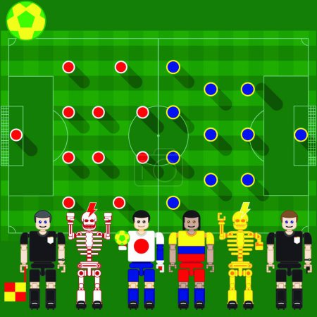 Illustration for Illustration of the Japan vs Colombia - Royalty Free Image