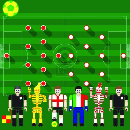 Illustration for Illustration of England vs Italy - Royalty Free Image