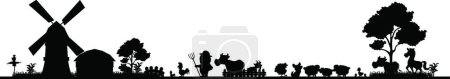 Illustration for Illustration of the farm silhouette - Royalty Free Image