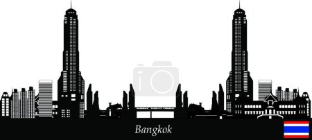 Ilustración de Ilustración de vector de horizonte de Bangkok - Imagen libre de derechos
