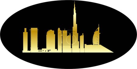 Illustration for Dubai skyline vector illustration - Royalty Free Image
