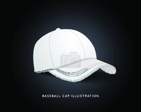 Téléchargez les illustrations : Illustration vectorielle de chapeau de baseball blanc - en licence libre de droit
