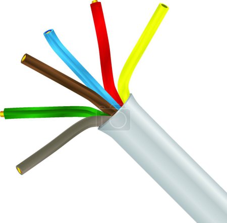 Téléchargez les illustrations : Illustration du câble électrique toronné - en licence libre de droit