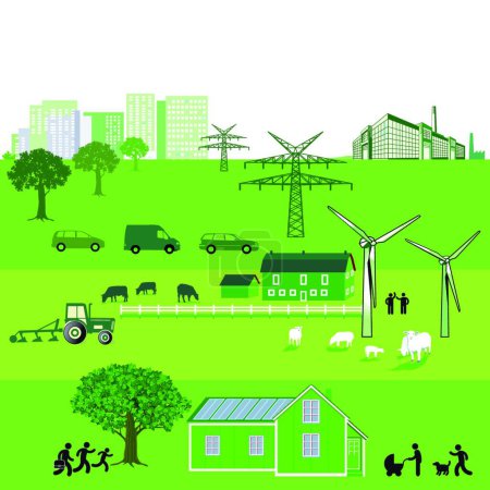 Téléchargez les illustrations : Illustration de l'énergie durable - en licence libre de droit