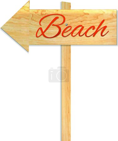 Illustration for Illustration of the Beach Sign - Royalty Free Image