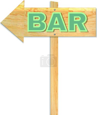 Illustration for Illustration of the Beach Bar Sign - Royalty Free Image