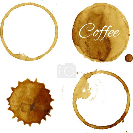 Illustration for Coffee stains collection on white background - Royalty Free Image