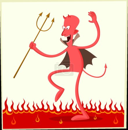 Illustration for Illustration of the dancing satan - Royalty Free Image