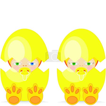 Illustration for Illustration of the Babies Easter - Royalty Free Image