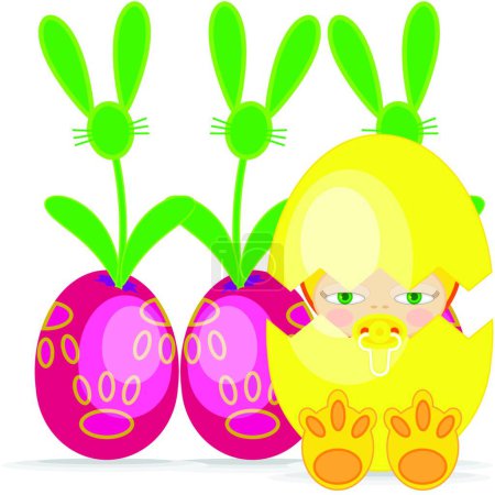 Téléchargez les illustrations : Illustration du bébé Pâques - en licence libre de droit