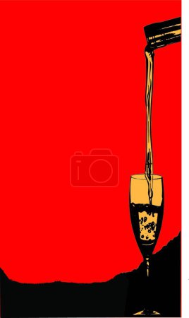 Illustration for Illustration of the Pouring Wine - Royalty Free Image