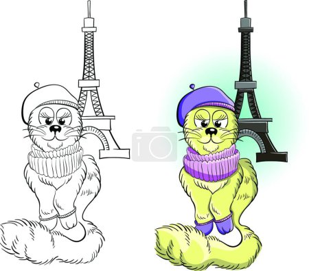 Illustration for Illustration of the Cute Cat drawing - Royalty Free Image